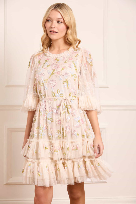 Sequin Dandelion Gloss Mini Dress