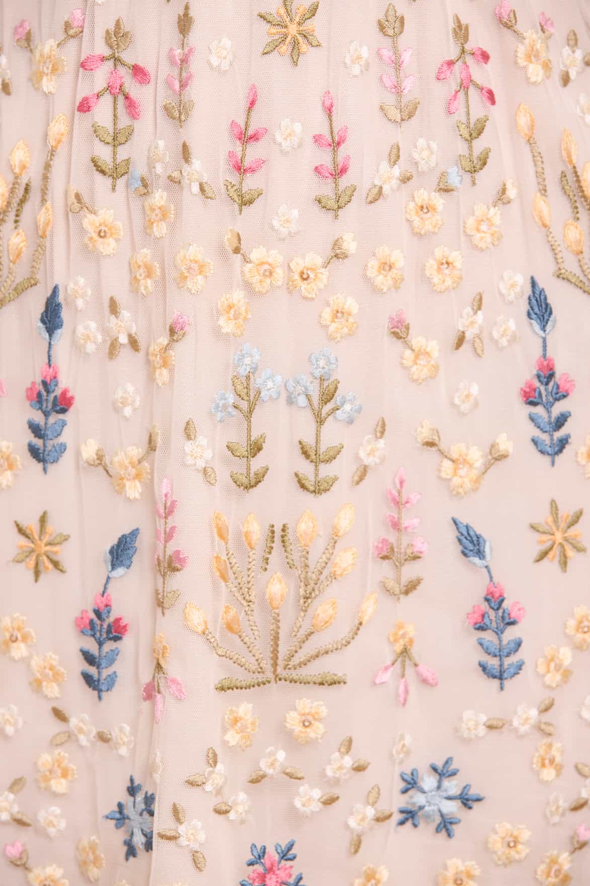 Flowerbed Embroidery Mini Dress