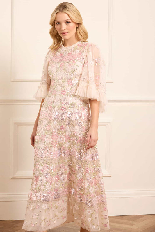 Garden Delight Gloss Ankle Gown