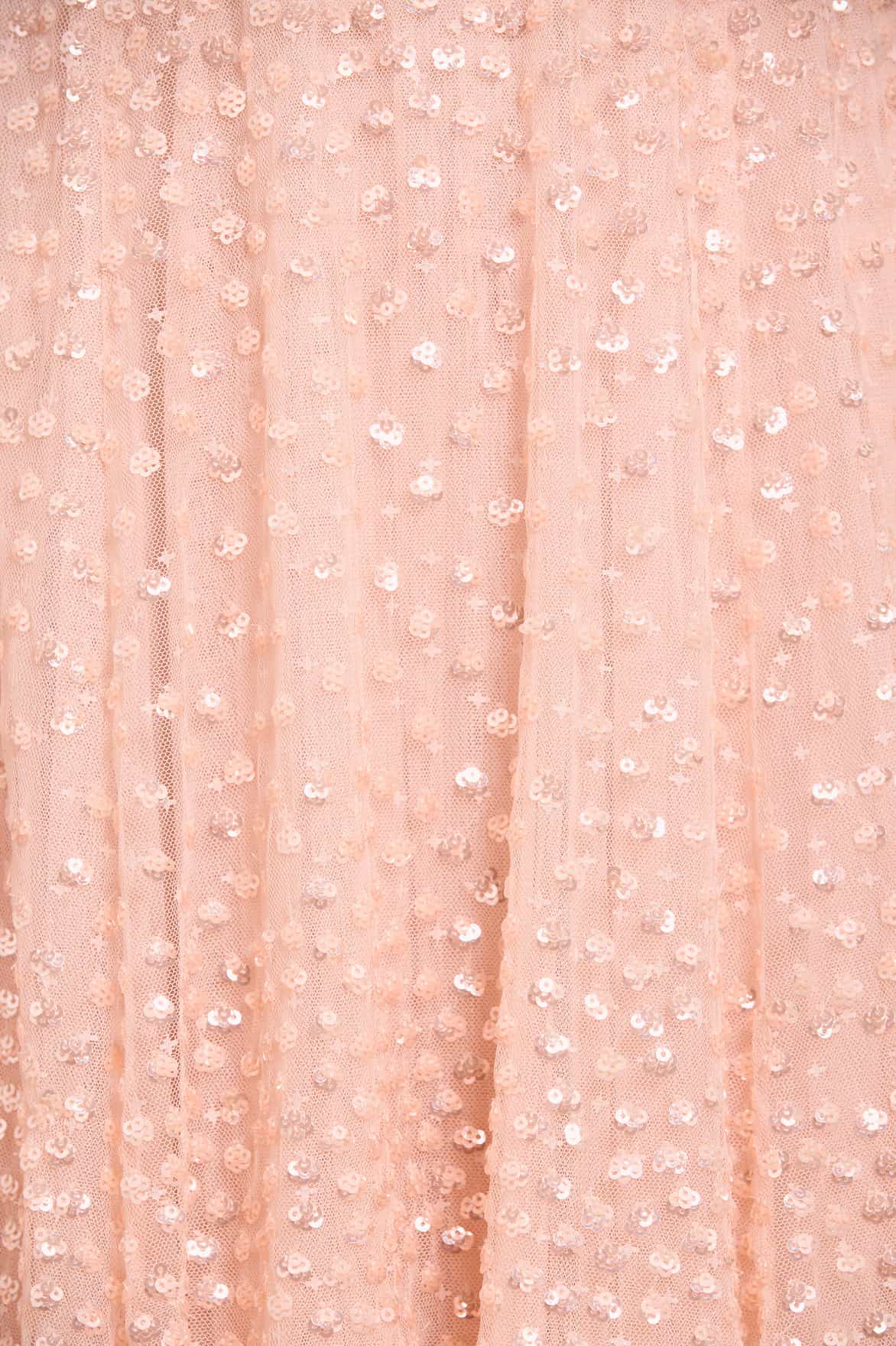 Scatter Dot Round Neck Short Sleeve Ankle Gown