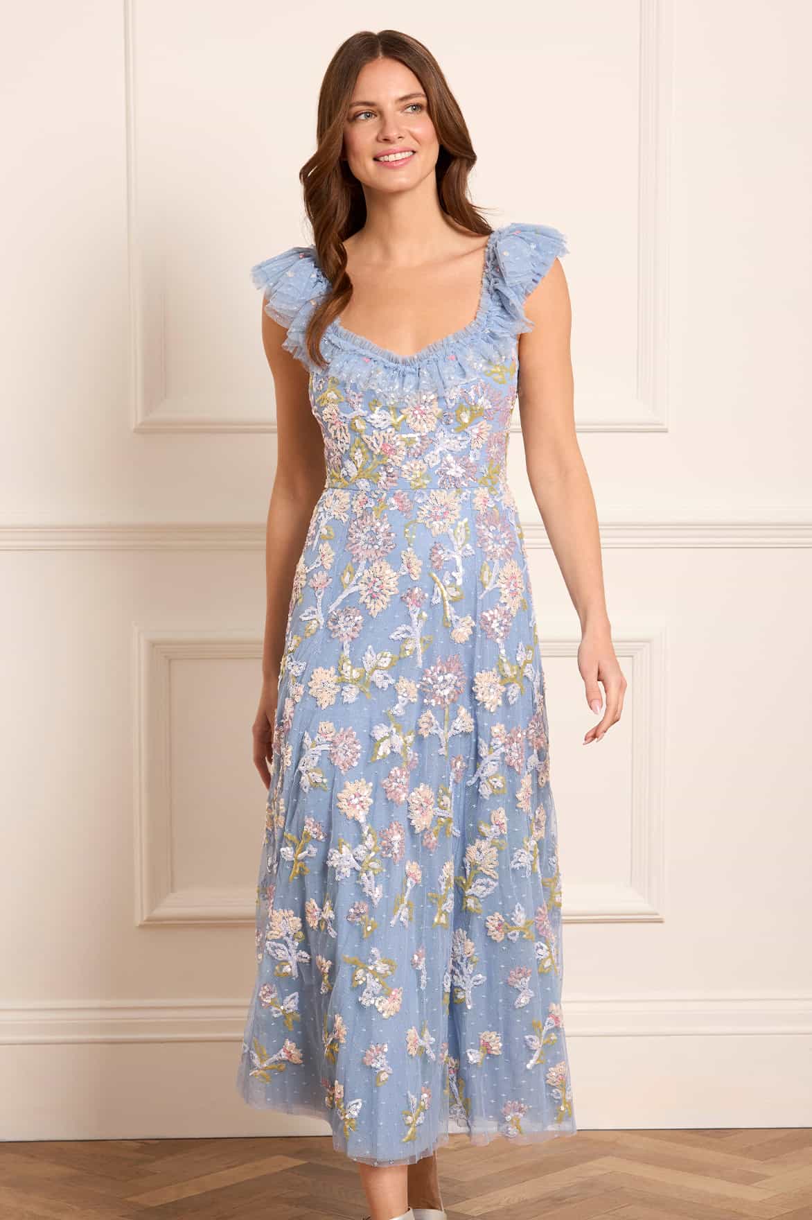 Sequin Dandelion Ruffle Ballerina Dress